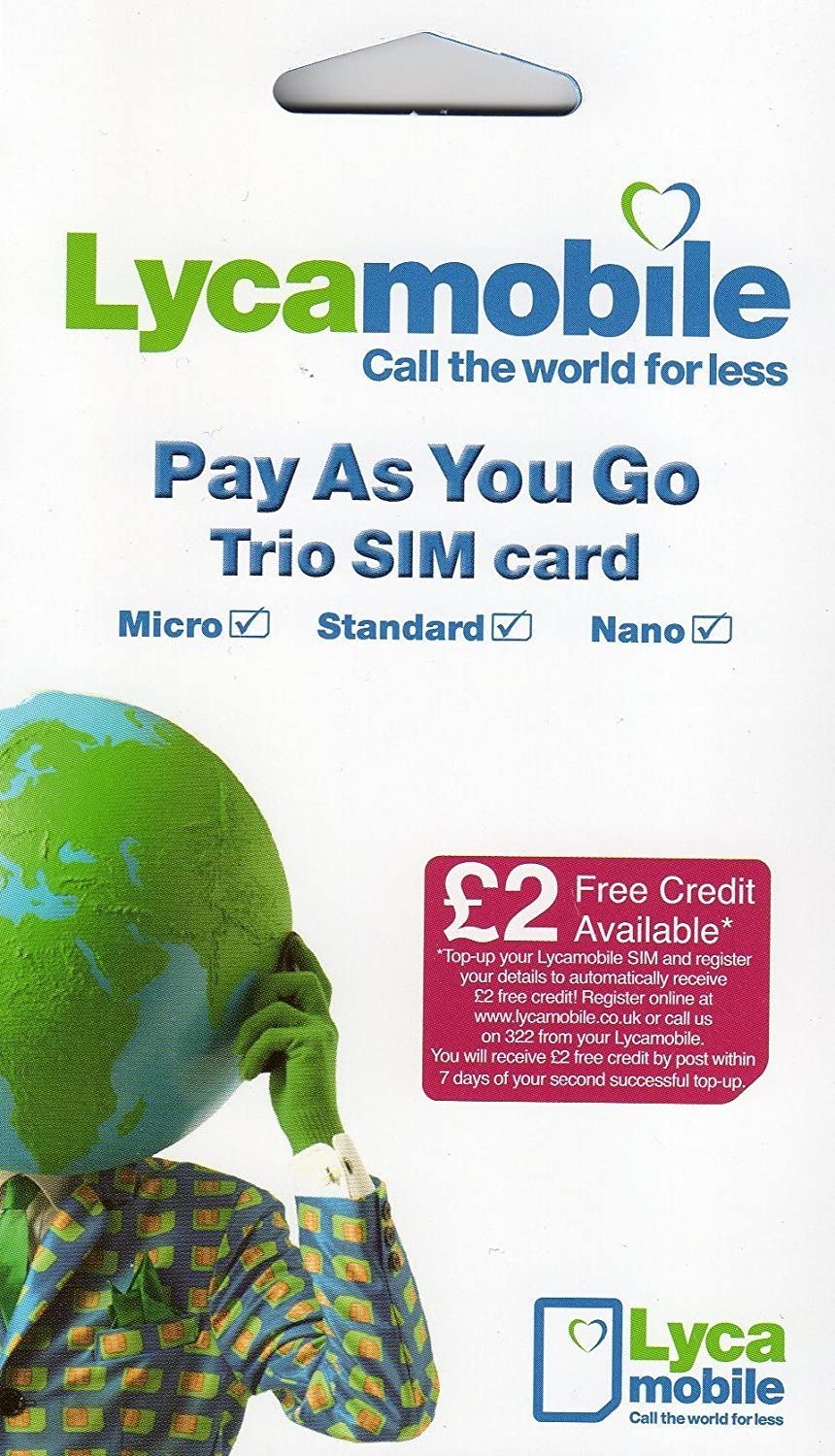 Card SIM Lyca Mobile UK Trio SIM cu £2 Gratis cu Numar Anglia UK