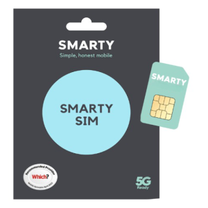 Smarty SIM Pachet £10 / 30GB Data / Nelimitat Apeluri & SMS cu Numar Anglia UK