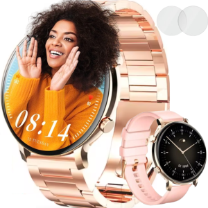 Ceas SmartWatch DT™ iFit, Apelare Bluetooth HD, 1.30" Borderless 4D Refined Gold