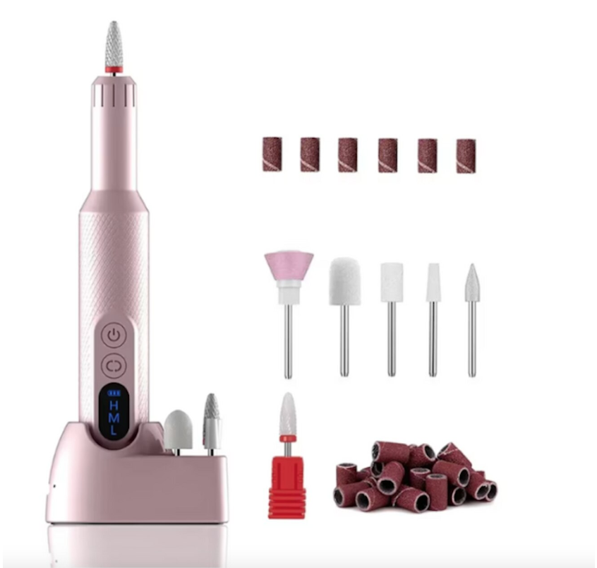 Freza Unghii Profesionala, Wireless, 18.000 RPM, 6 capete