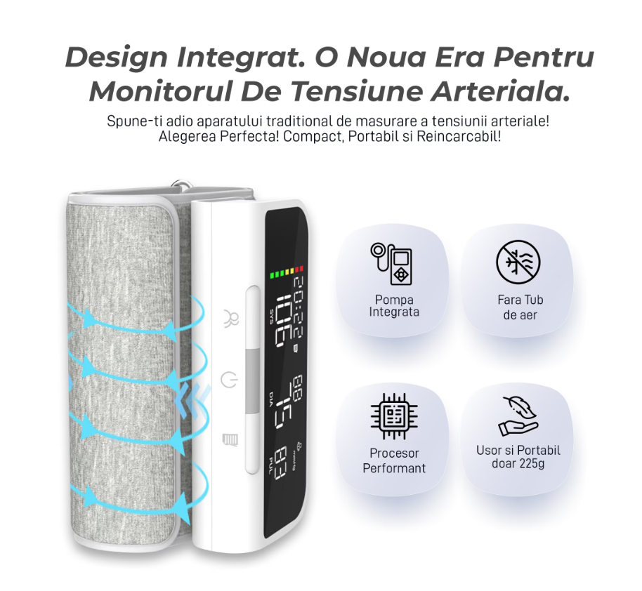 Tensiometru de Brat, Baterie Reincarcabila - imagine 5