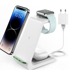 Incarcator Wireless 3 in 1, Incarcare Rapida, 18W, Compatibil iPhone, Apple Watch, AirPods