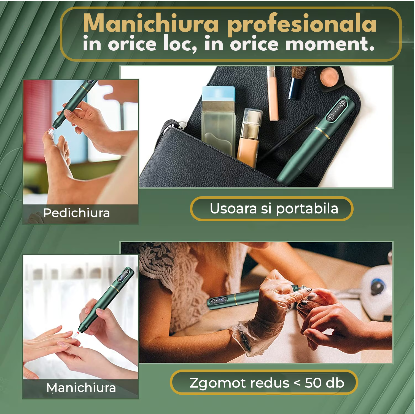 Freza Unghii Profesionala Electrica wireless 20.000 RPM - imagine 5