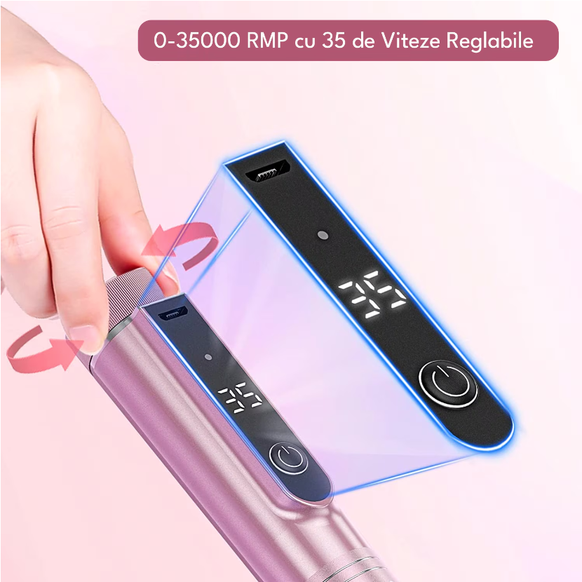 Freza Unghii Electrica Wireless, 35000 RPM - imagine 3