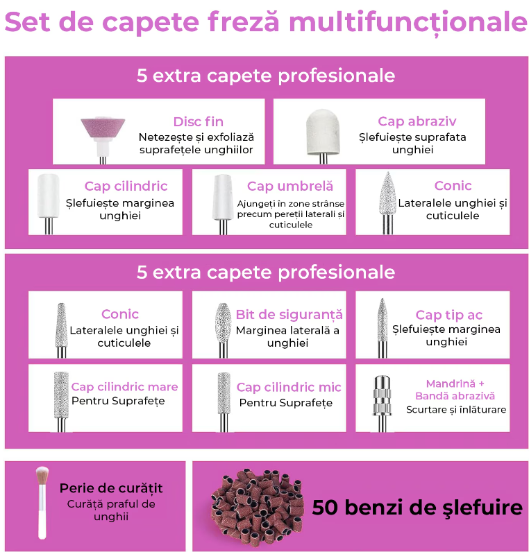 Freza unghii Electrica wireless, 25.000 RPM - imagine 6