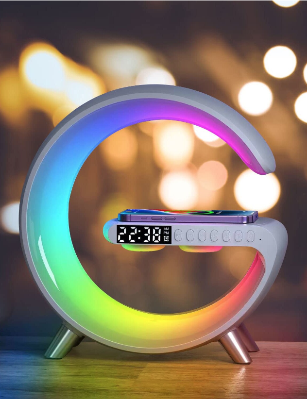 Lampa Smart LED RGB si Incarcator Wireless 15W - imagine 4