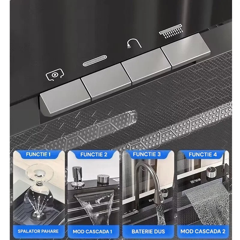 Set chiuveta bucatarie cu consola din sticla - imagine 9