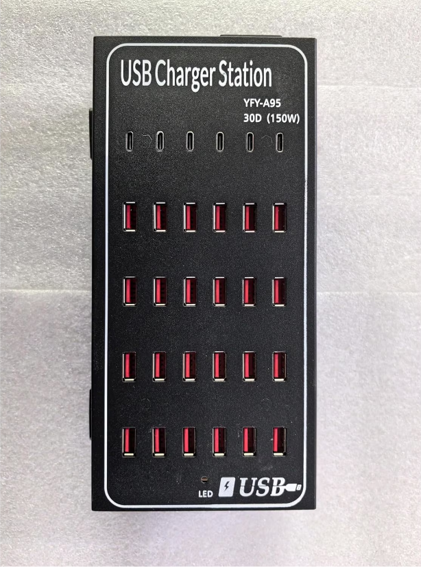 Incarcator retea 150 W, statie de incarcare cu 30 porturi, 6 porturi USB-C, 24 porturi USB-A - imagine 7