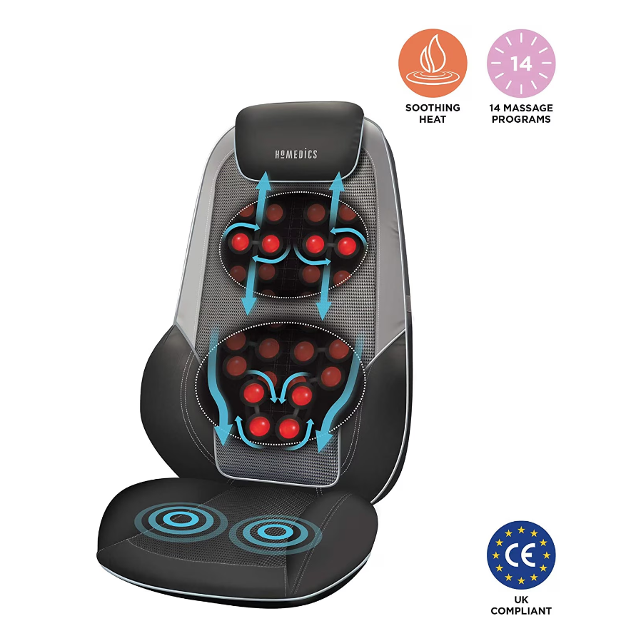 Husa de scaun pentru masaj Shiatsu cu 14 programe, telecomanda, functie caldura si vibratii - imagine 6