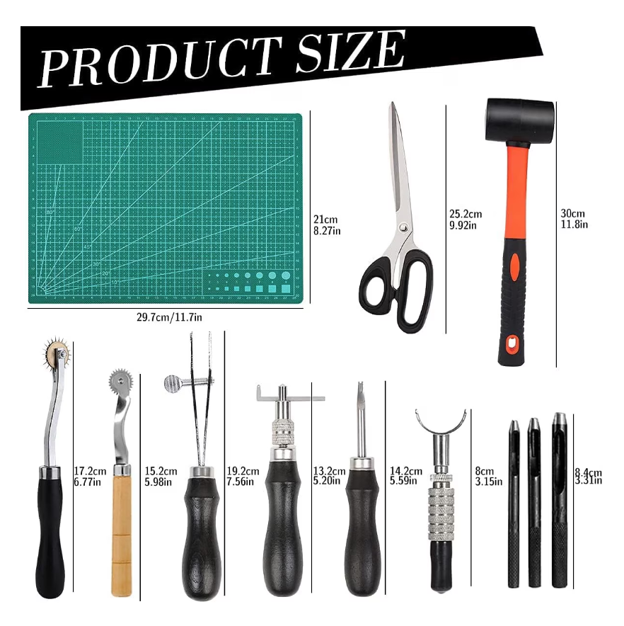Set unelte prelucrare piele, 328 piese, cu scule modelaj etc - imagine 4