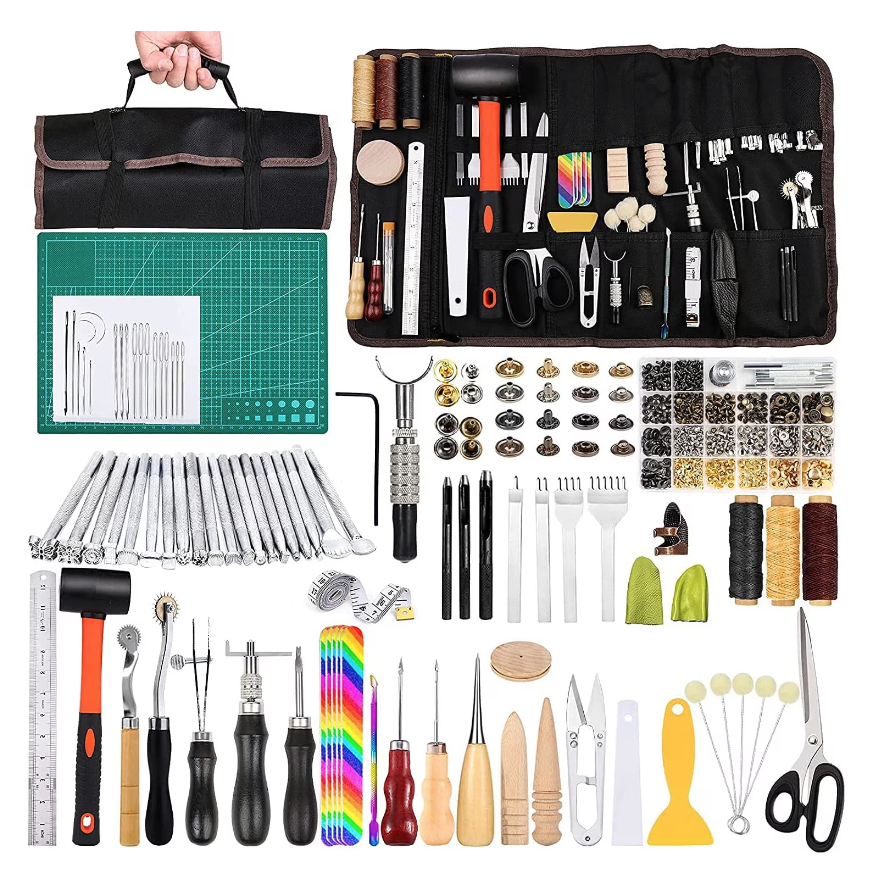 Set unelte prelucrare piele, 328 piese, cu scule modelaj etc - imagine 9