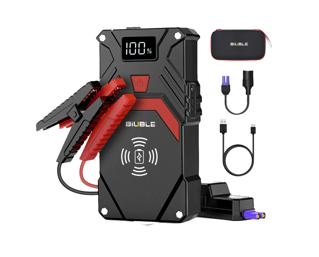 Starter auto multifunctional, robot de pornire si acumulator extern 24000mAh cu incarcare wireless, 2500A 12V, cu lanterna LED