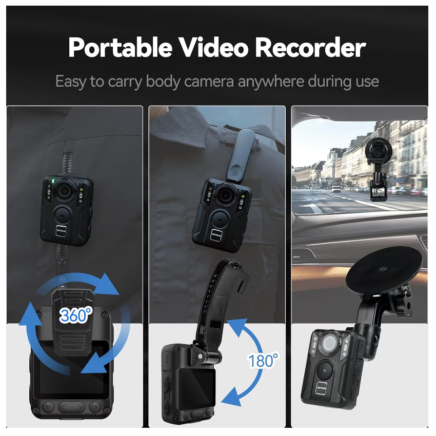 Camera video corporala, Bodycam 4K cu GPS, inregistrare in bucla - imagine 8