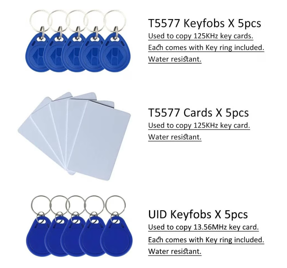 Set copiator RFID NFC cu 5 x carduri - Numar Anglia Ro