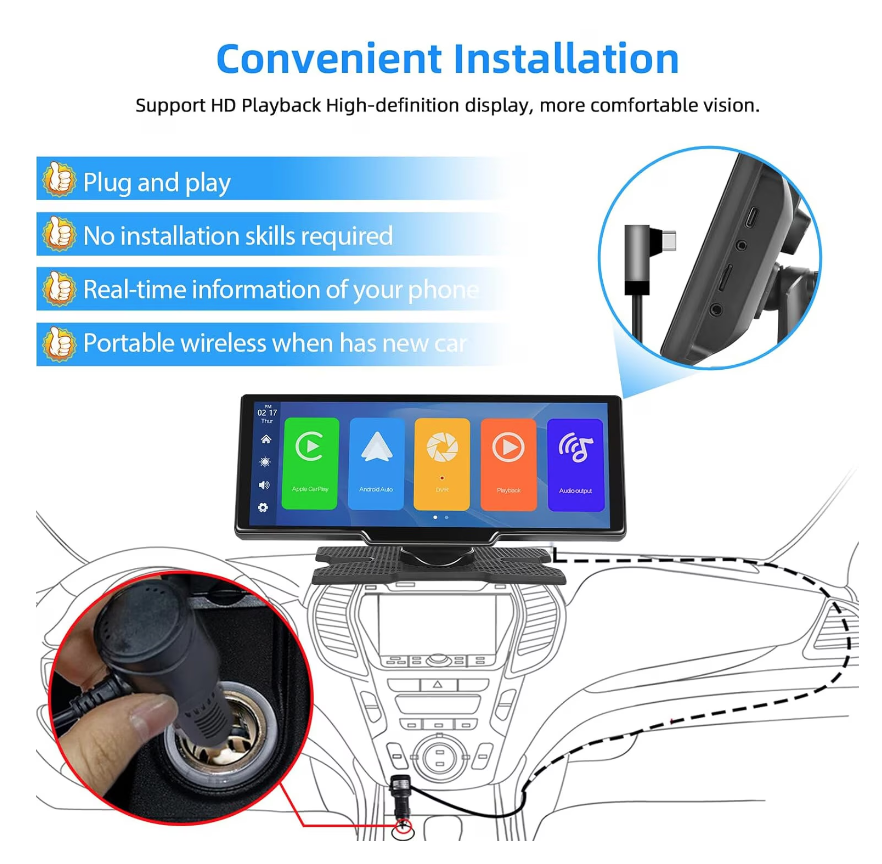 Navigatie auto, Multimedia 9, 3 inch cu camera de bord, control prin Apple CarPlay si Android Auto - imagine 9