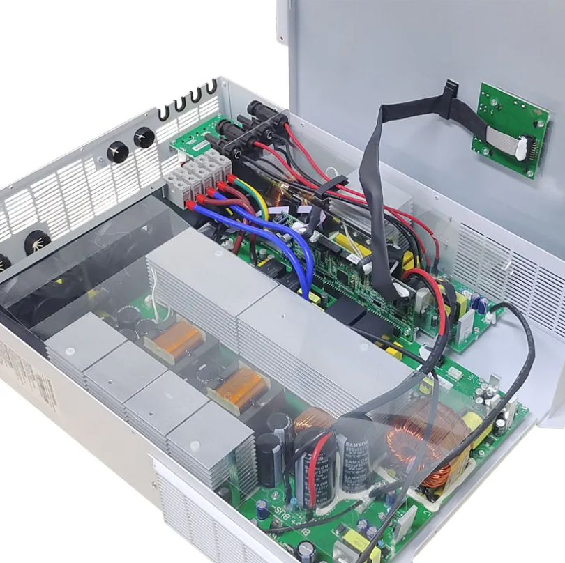 Invertor Hibrid Off Grid, Onda Pura Sinusoidala, 2KW 12V Wifi, 220V, MPPT, activare baterie litiu, monitorizare la distanta, multicolor, set - imagine 4